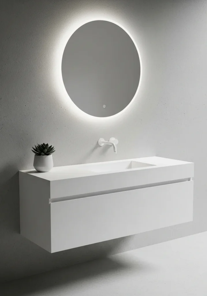 floating cabinet storage for small bathroom