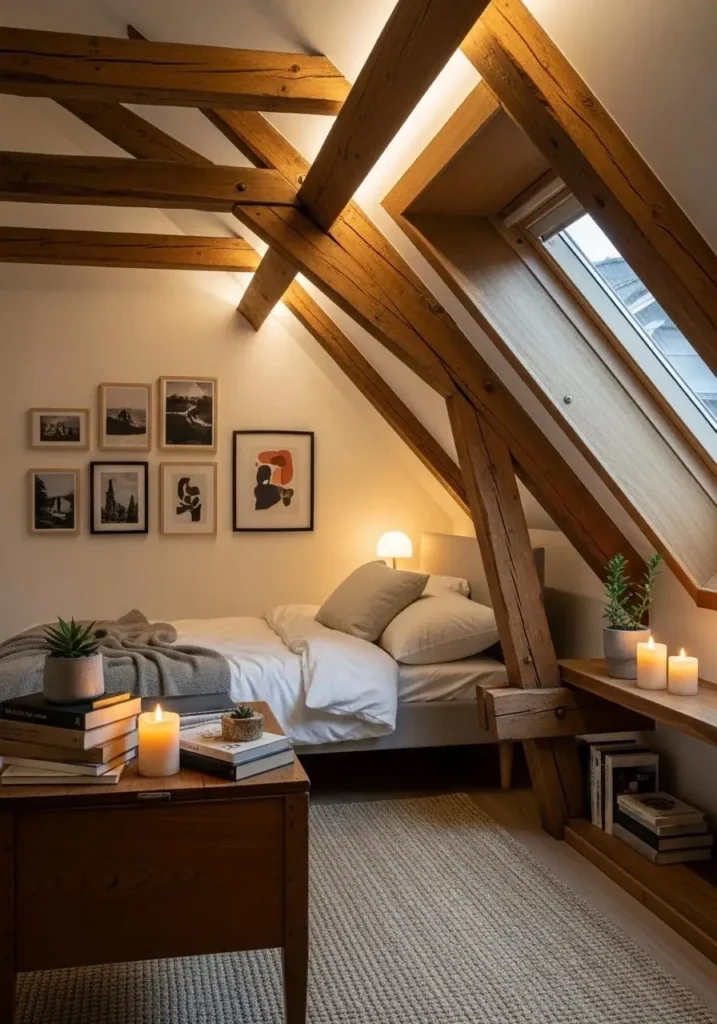 Personalized cozy attic bedroom decor