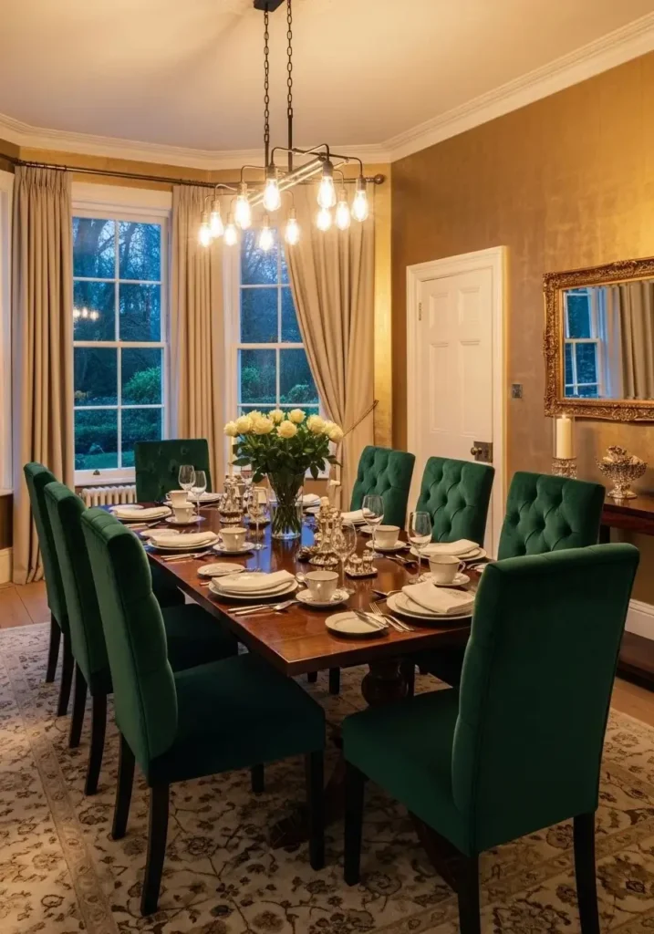 metallic wallpaper dining room luxury elegant design