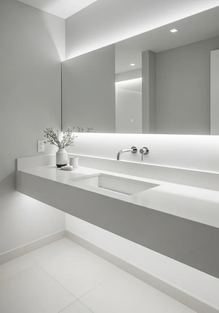 integrated sink countertop seamless modern bathroom design