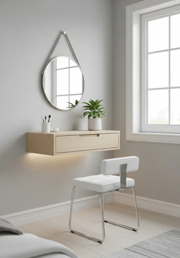 floating vanity small bedroom space saving vanity idea