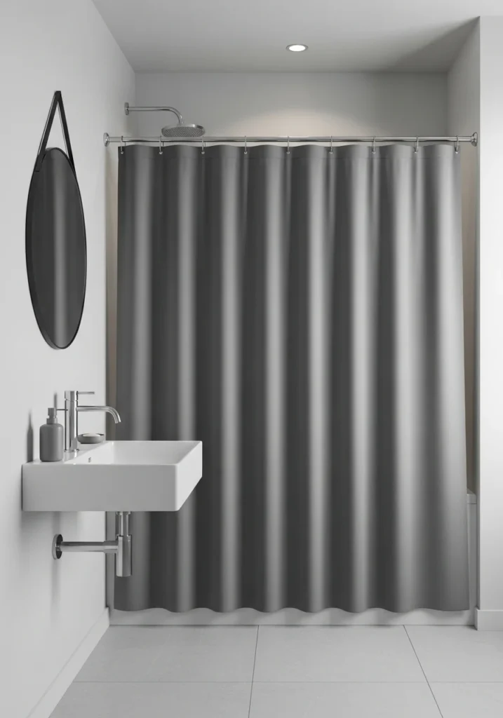 minimalist bathroom curtain solid color modern clean design