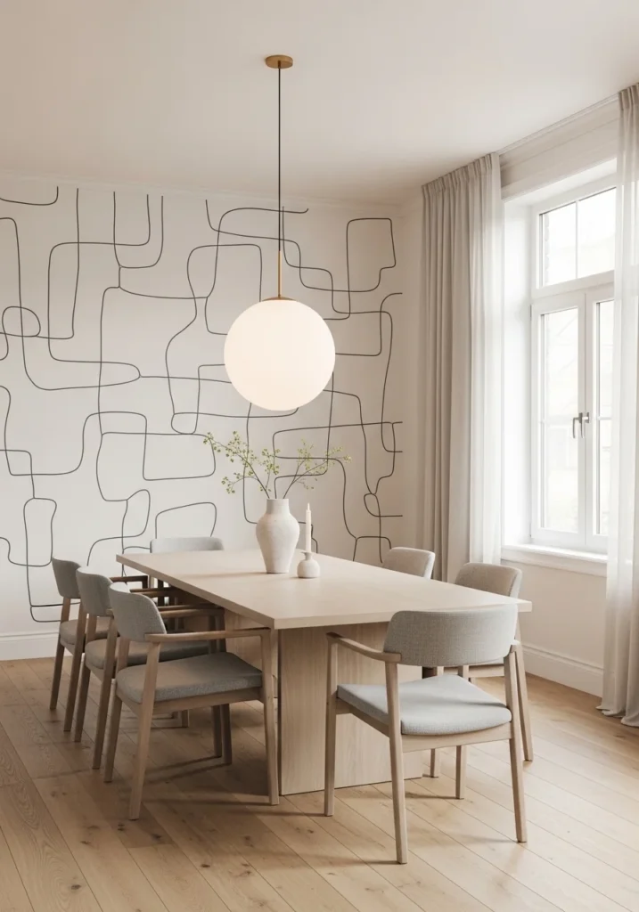 minimalist wallpaper dining room simple modern style