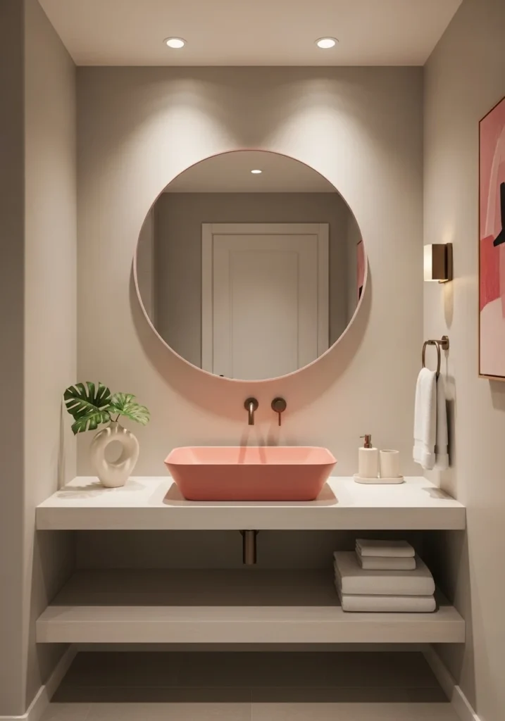 colorful bathroom sink bold modern design pink basin idea