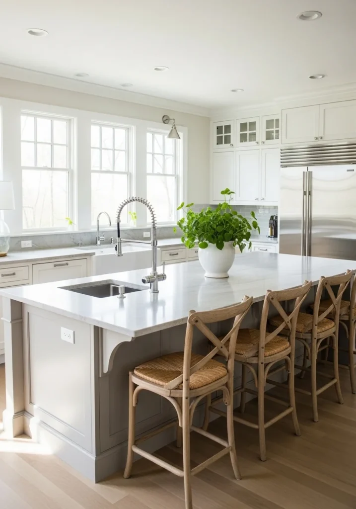 Kitchen island with sink and seating combo for casual dining