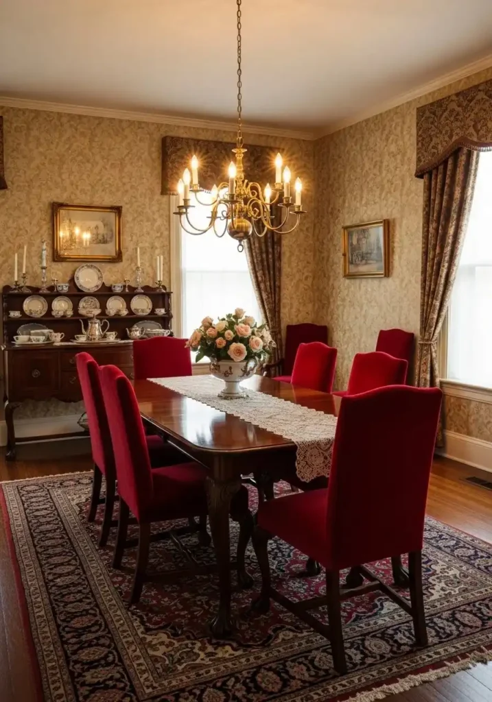 vintage wallpaper dining room classic timeless decor