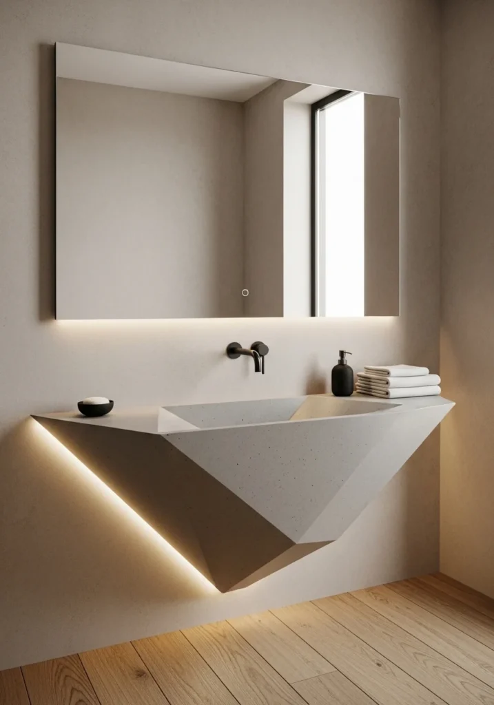 unique bathroom sink shape modern artistic basin design