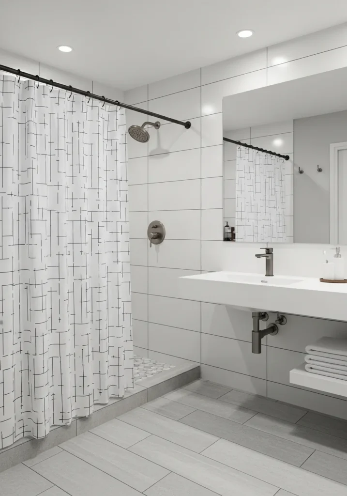 waterproof bathroom curtain practical modern bathroom idea