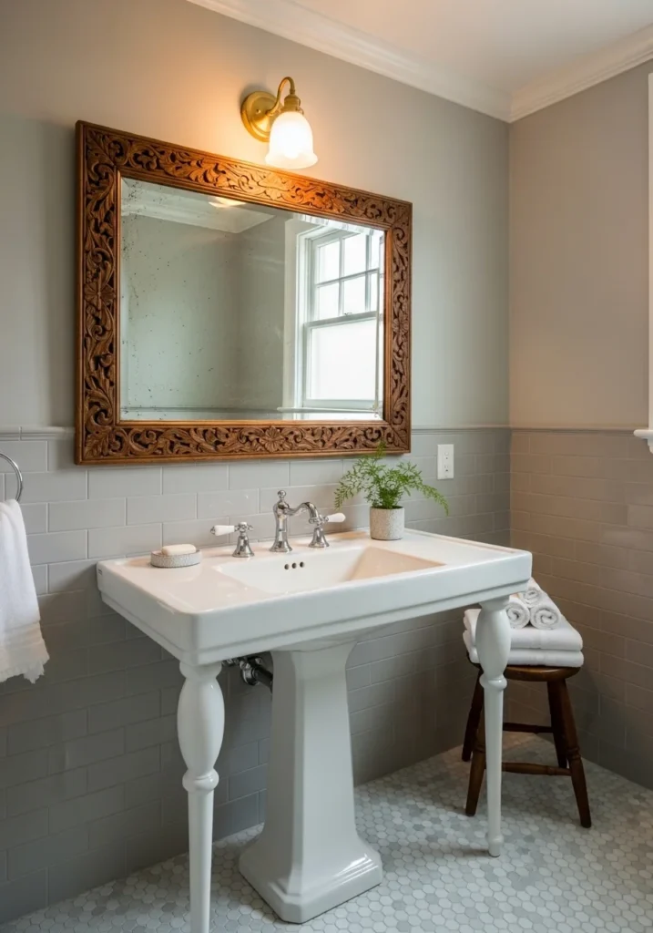 pedestal sink bathroom classic elegant small bathroom design