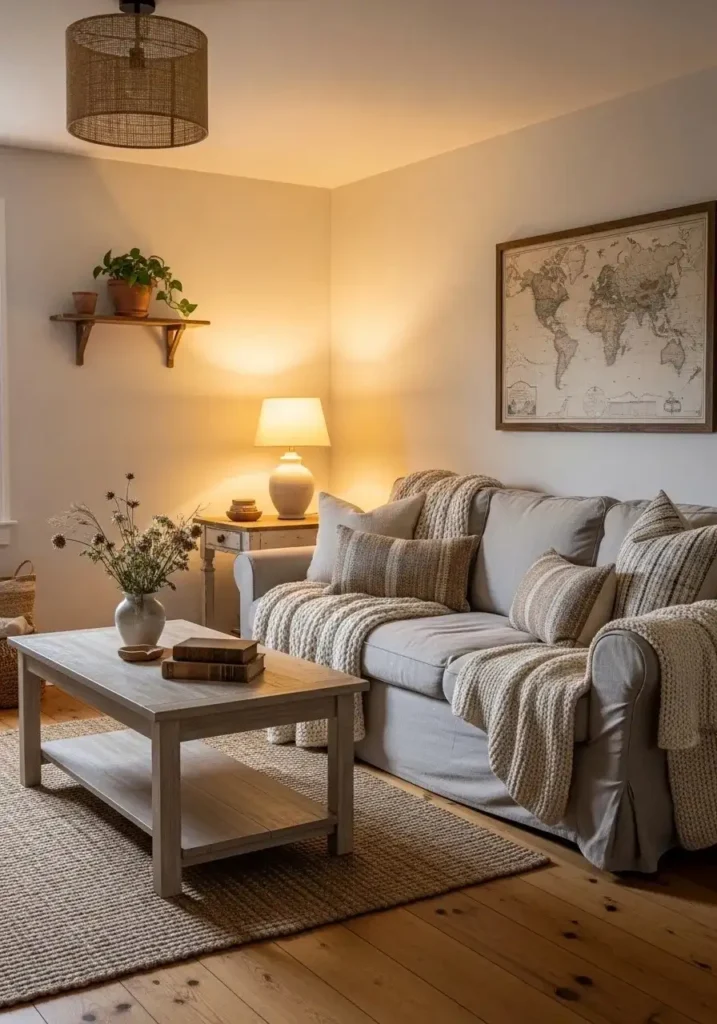 simple cozy farmhouse living room design