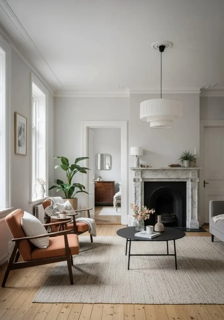 Minimal open layout with meaningful decor and clean styling