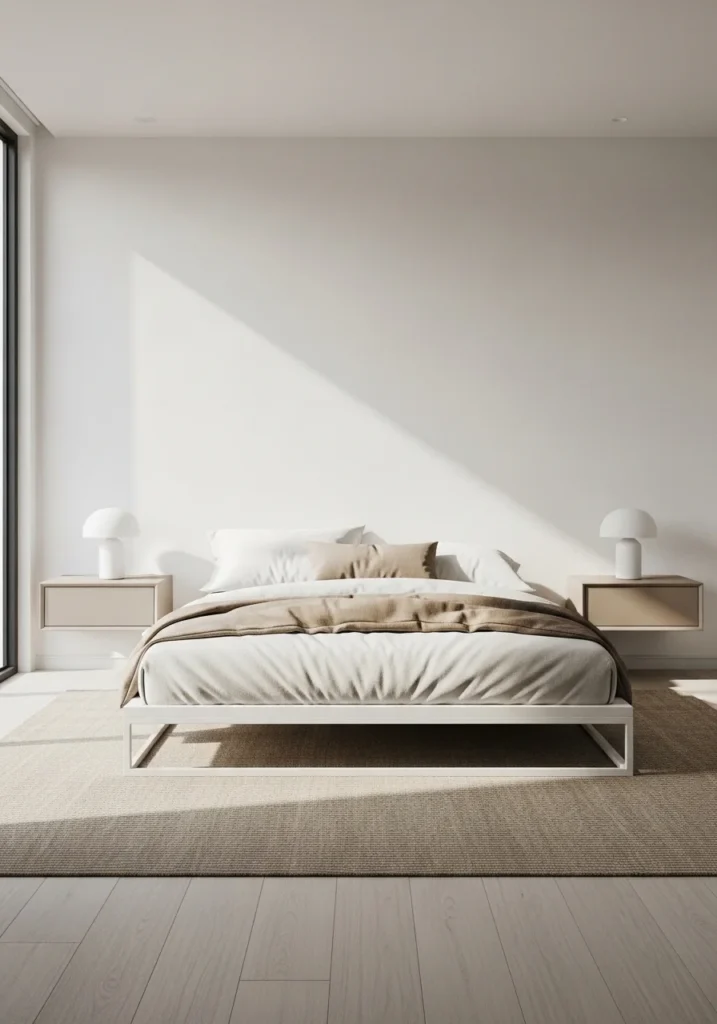 minimalist master bedroom with simple decor
