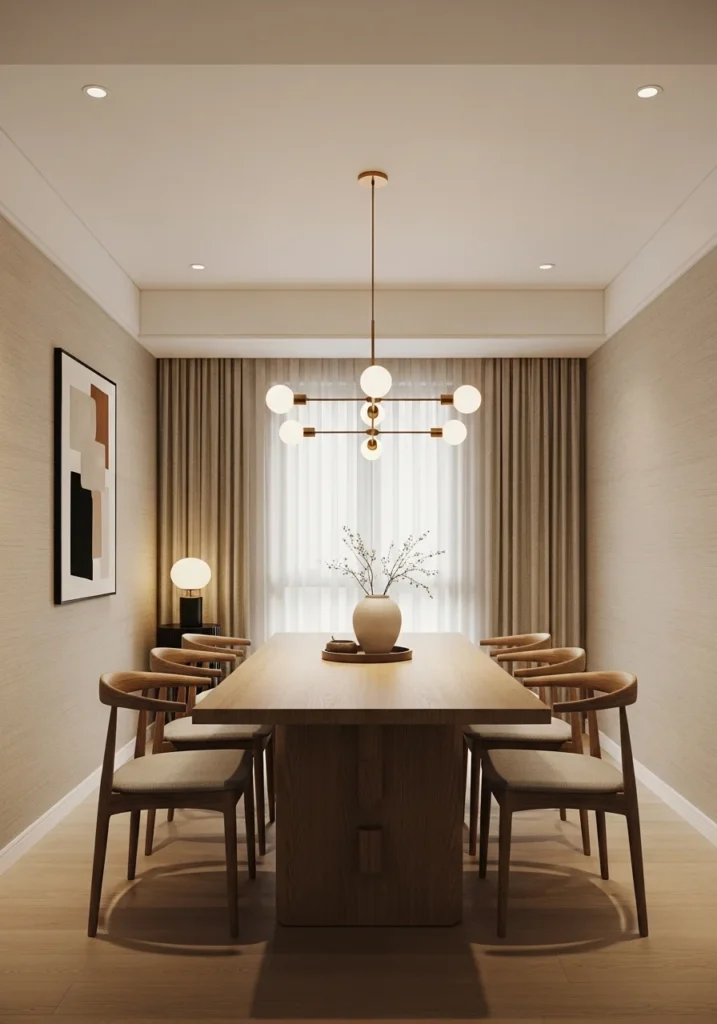 neutral textured wallpaper dining room soft elegant look