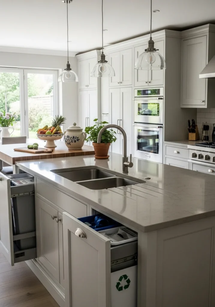 Double sink kitchen island for busy or family-friendly kitchens