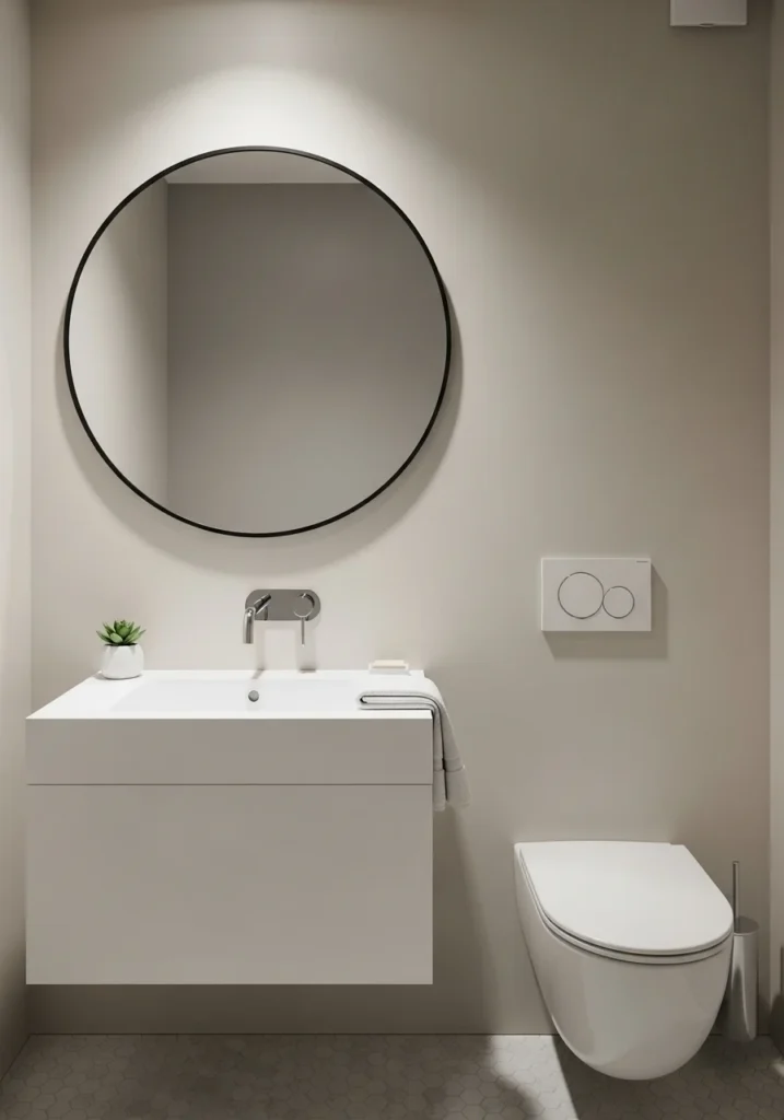 Compact vanity saving space in a small bathroom