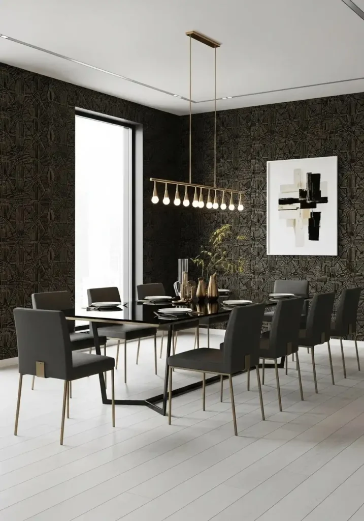 geometric dining room wallpaper modern stylish design