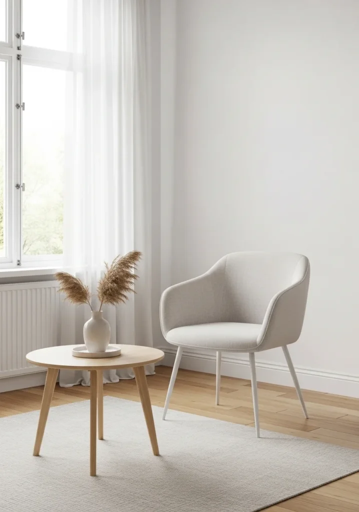 Compact accent chair for small living room space