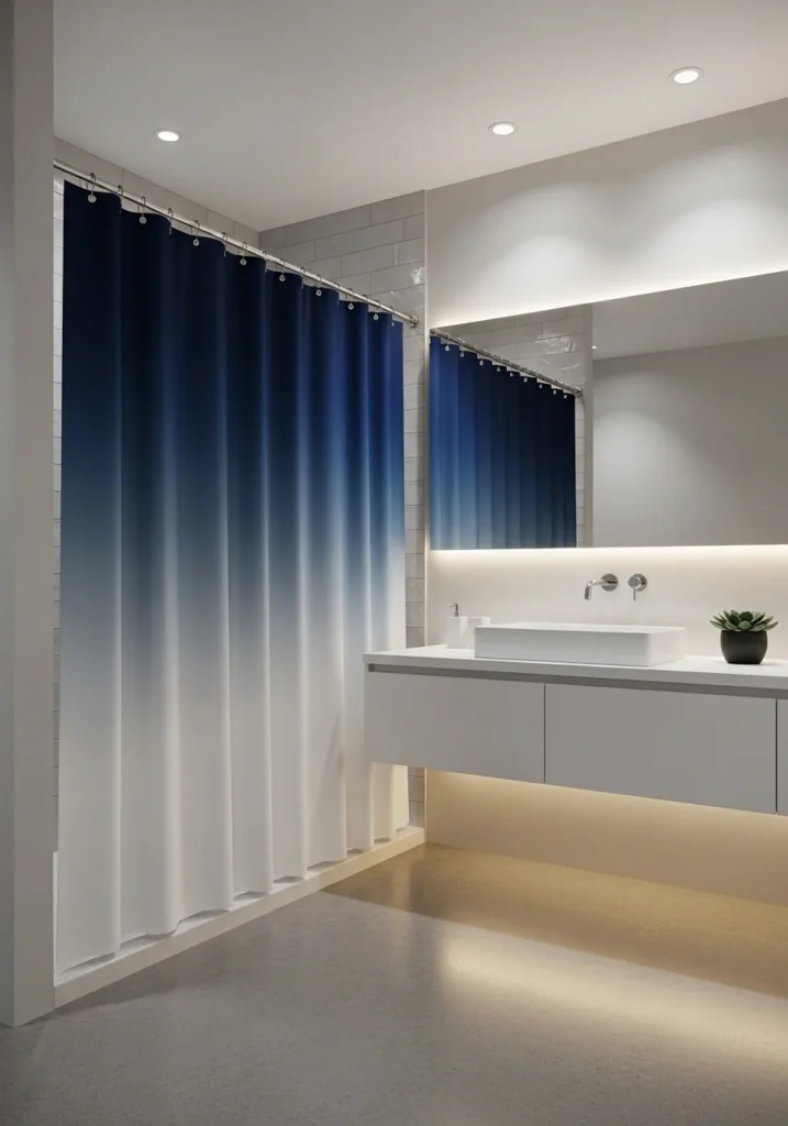 ombre bathroom curtain modern gradient bathroom idea