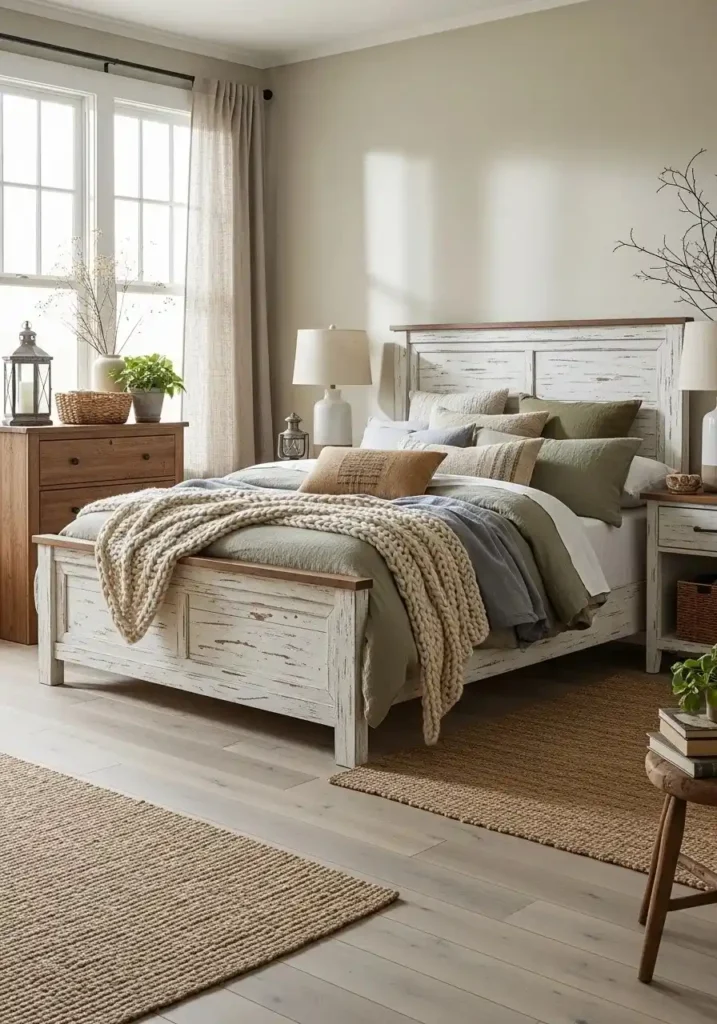 rustic farmhouse bedroom set cozy furniture ideas wood bedroom style