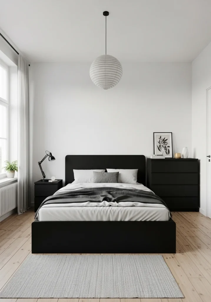 minimal black furniture bedroom clean modern minimalist ideas