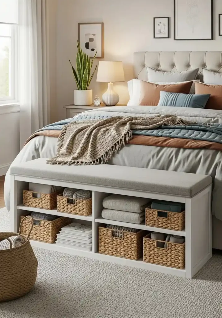 bedroom bench with shelves storage bedroom bench ideas organized space