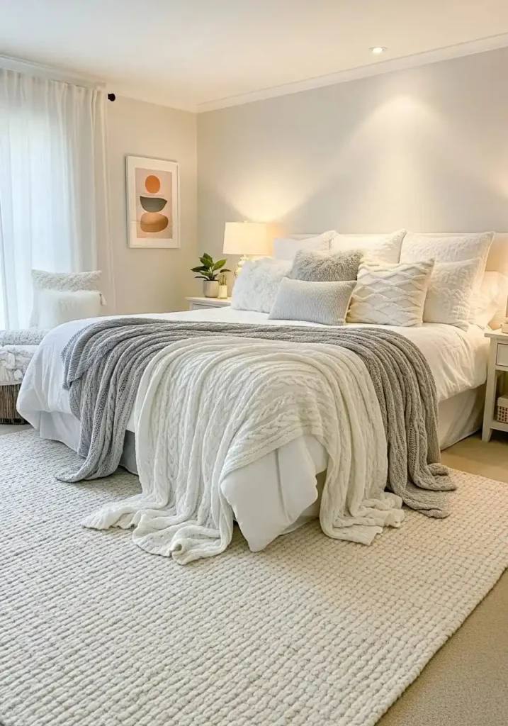 white furniture bedroom cozy textiles warm bedroom styling ideas