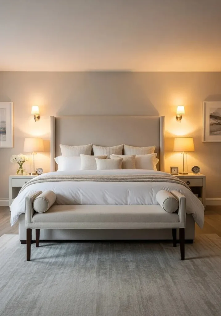 upholstered bedroom set soft cozy furniture ideas warm bedroom design