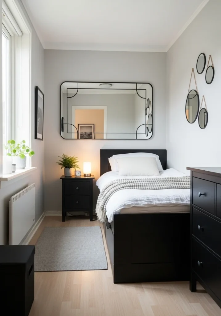 small bedroom black furniture ideas space saving cozy design