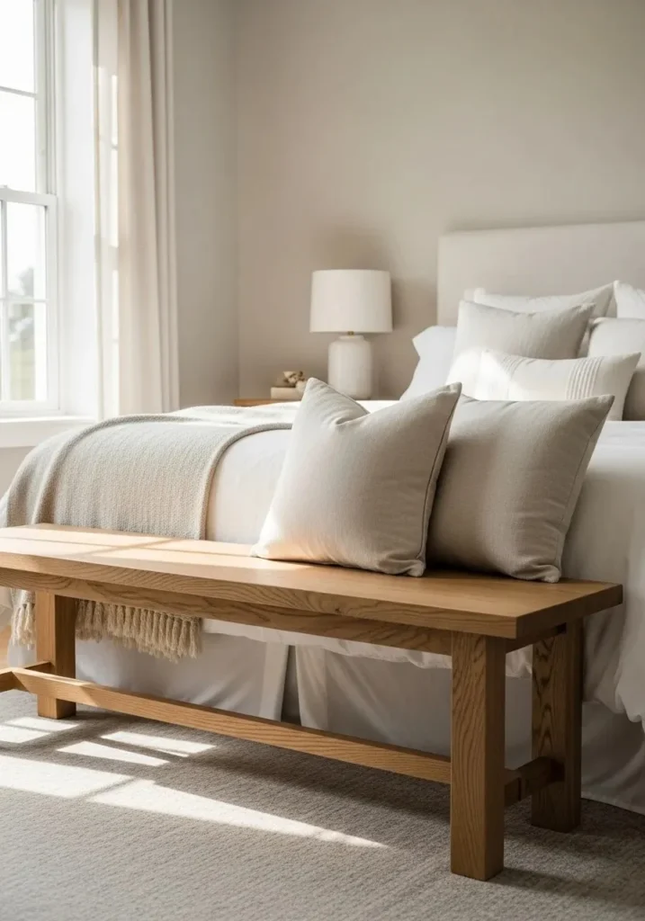 wooden bench bedroom natural warm bedroom bench ideas wood furniture