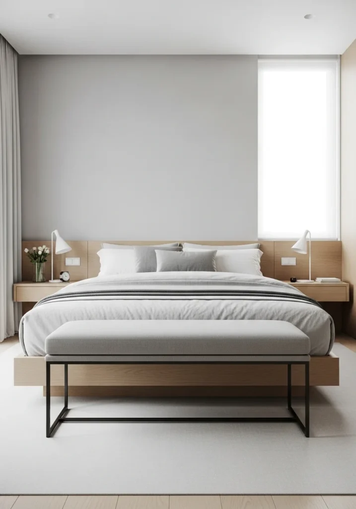 minimalist bedroom bench clean lines modern bedroom bench ideas