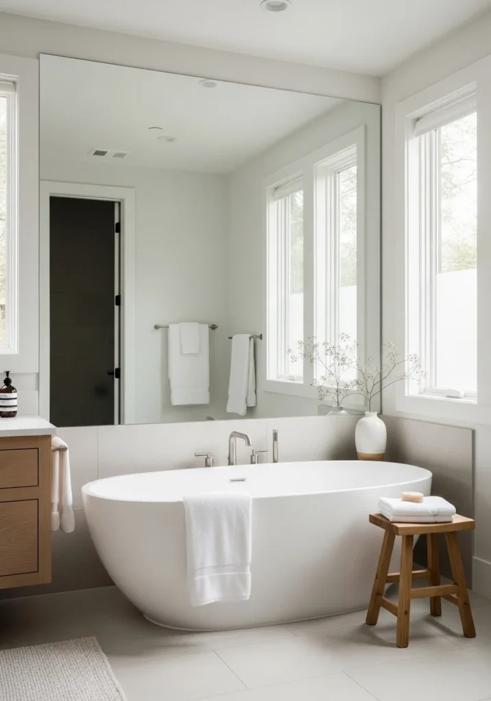 primary bathroom ideas open layout airy spacious