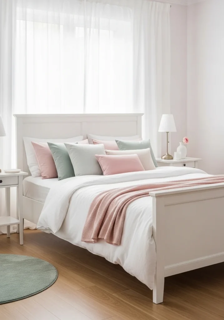 white furniture bedroom pastel colors soft aesthetic bedroom ideas