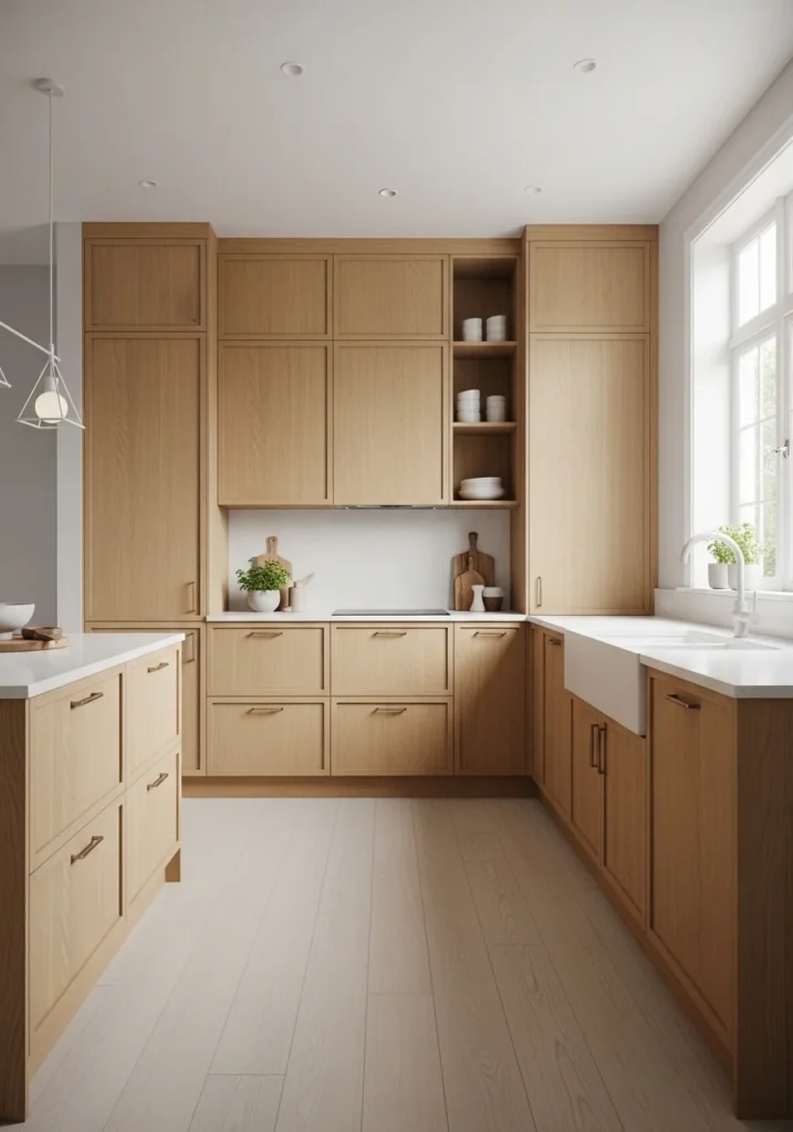 light oak cabinets with white countertops bright kitchen with wood cabinets ideas