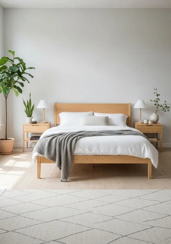 scandinavian bedroom set light wood furniture ideas minimalist bedroom