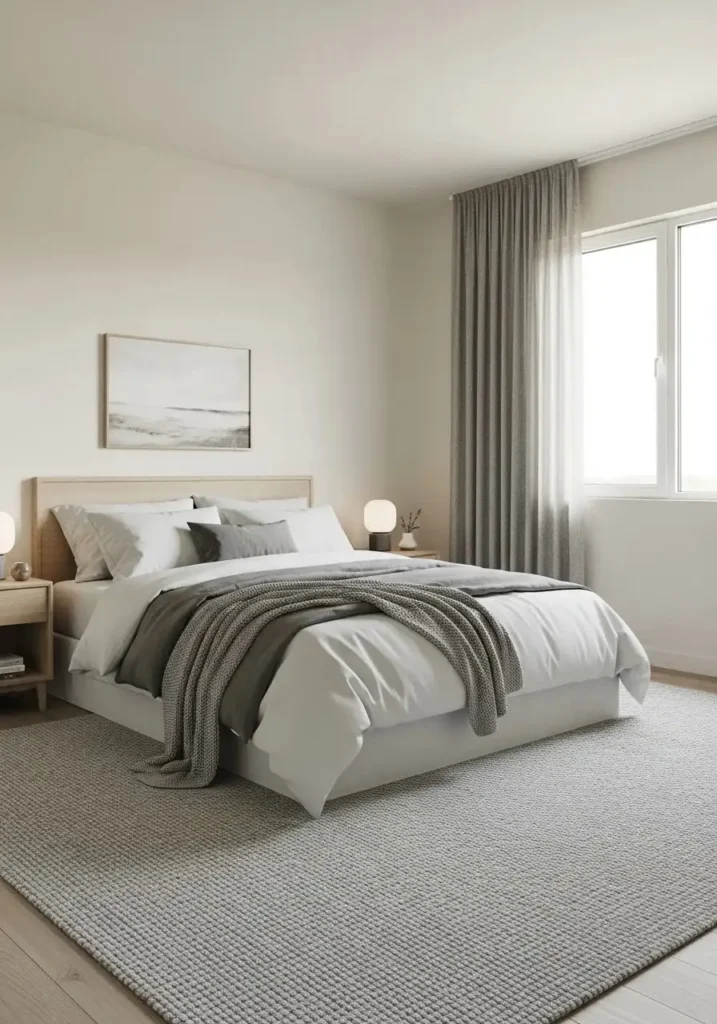 white furniture with gray accents calm bedroom design ideas