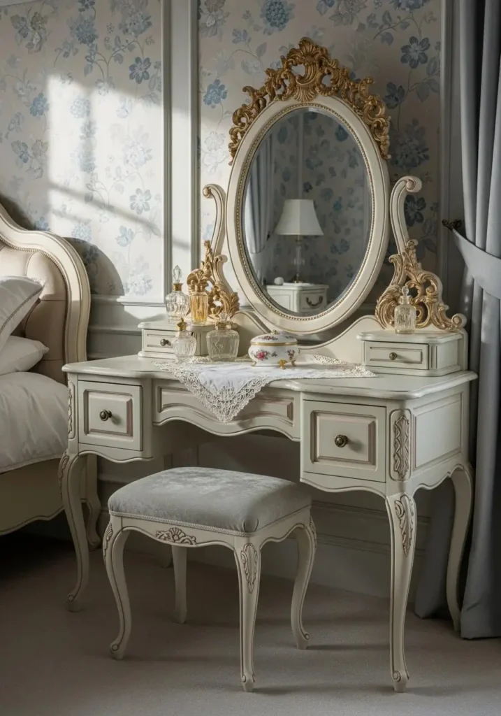 Vintage-inspired dressing table with classic and elegant details