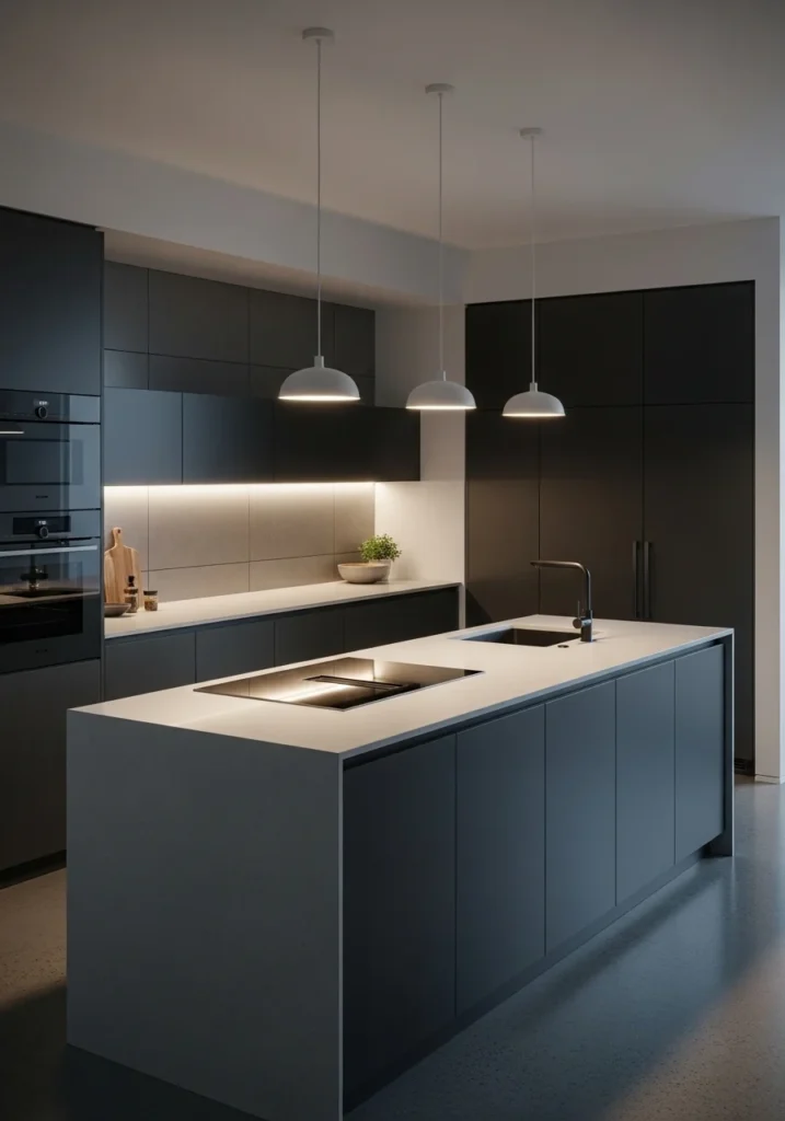 matte black appliances modern kitchen design idea