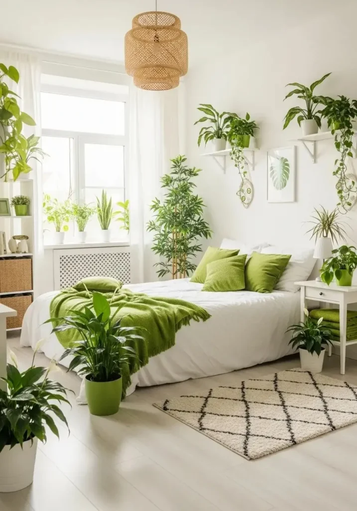 white furniture bedroom with plants fresh cozy bedroom ideas