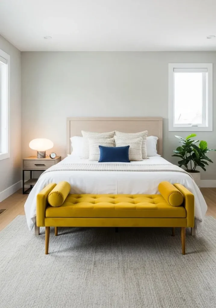 colorful bedroom bench pop of color bedroom bench ideas bright decor