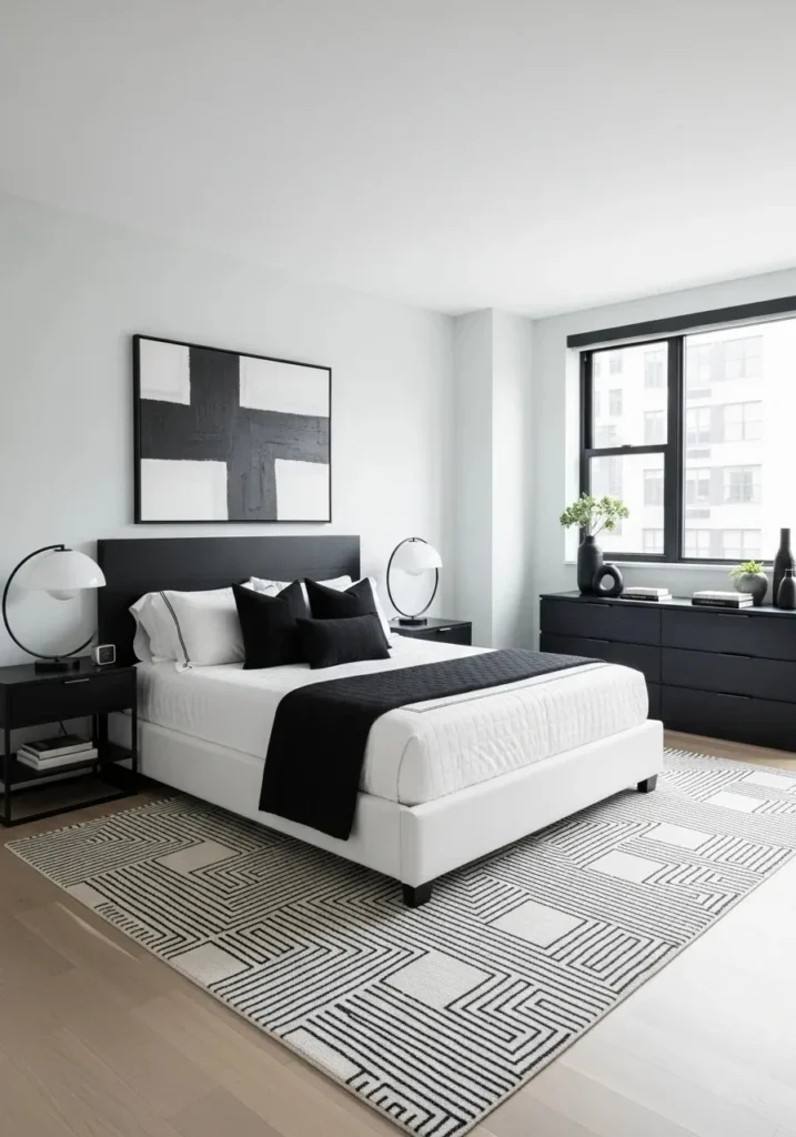 white furniture bedroom with contrast decor modern bedroom ideas