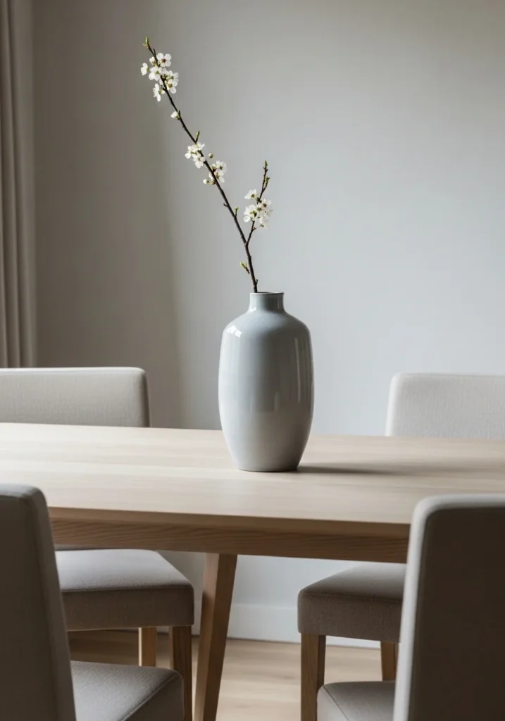 Minimalist single statement piece used as a table centerpiece