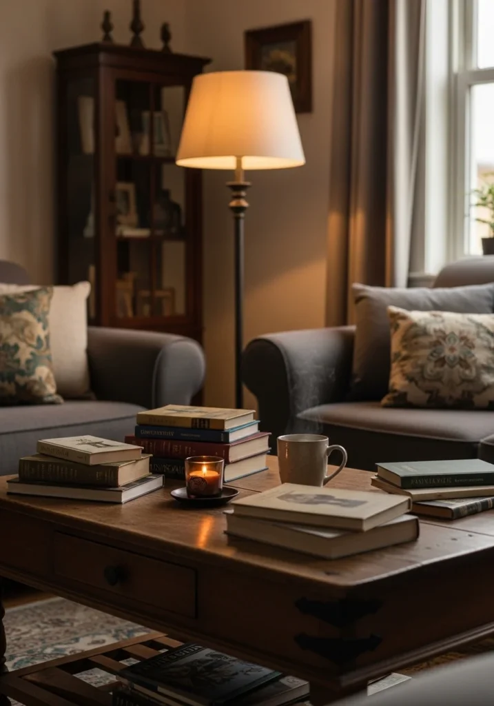 Personal vintage decor pieces creating a soulful living room