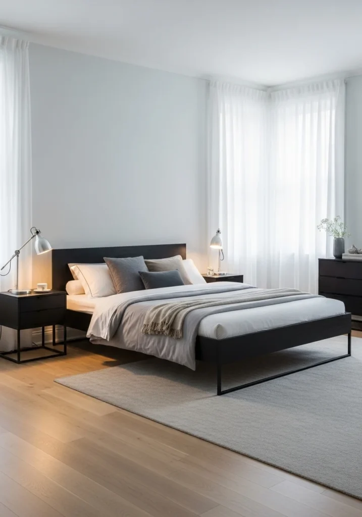 matte black furniture bedroom minimalist modern bedroom ideas