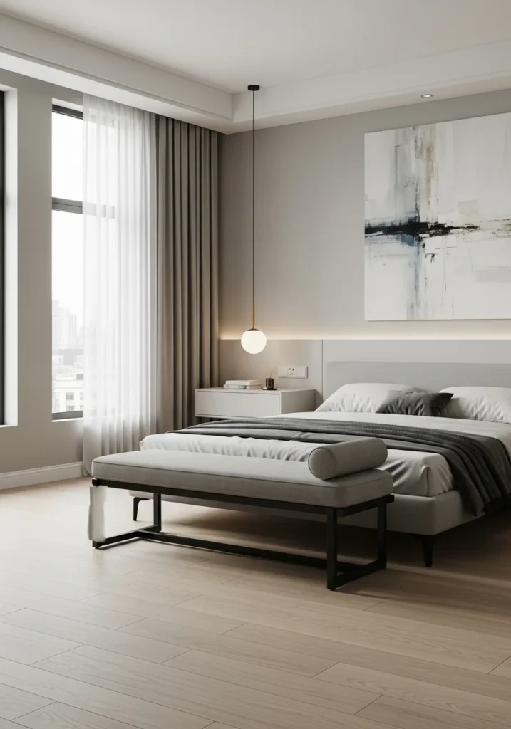 bench with metal legs modern bedroom bench ideas sleek design