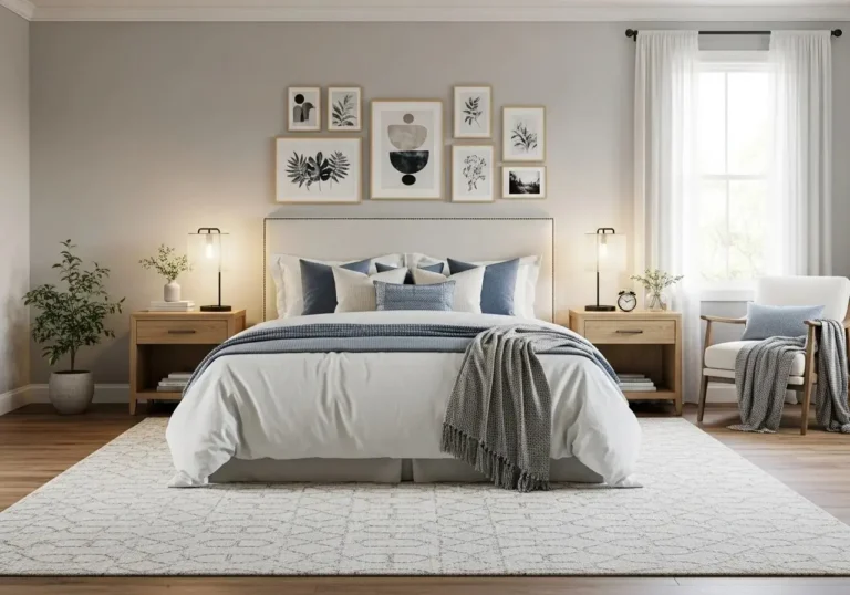 Beautiful Full bedroom with wall decor look
