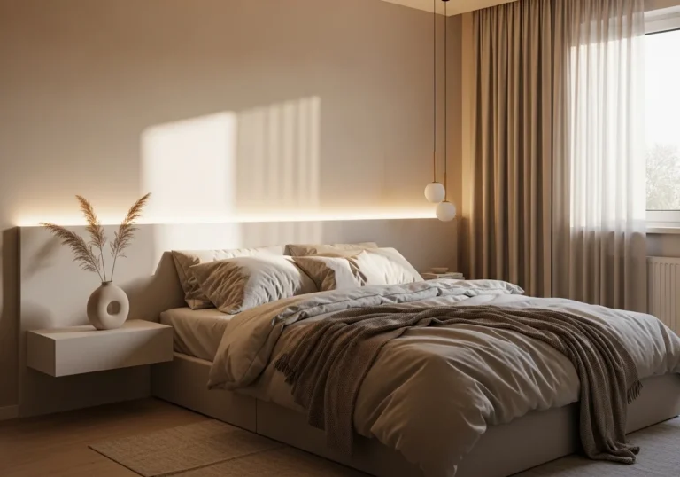 led lights bedroom ideas with warm headboard lighting creating a cozy modern space