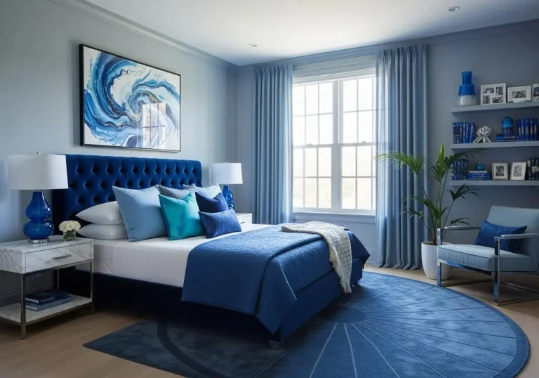 Beautiful blue bedroom look