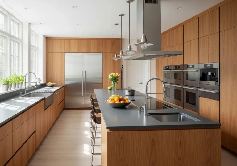 Beautiful long kitchen layout look