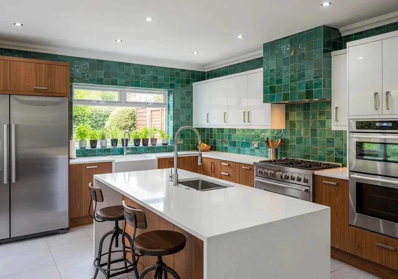 full view of Kitchen with BEAUTIFUL Backsplash