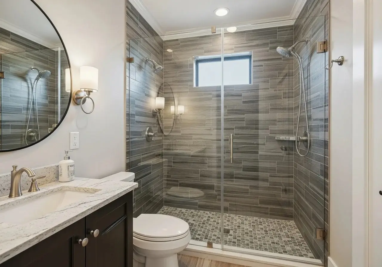 Beautiful Small Bathroom look with Walk-In Shower